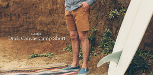 Camel Duck Canvas Camp Shorts