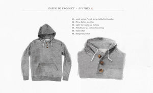 Heather Grey 3 Button Hooded Sweatshirt