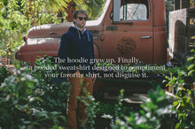 Load image into Gallery viewer, Indigo 3 Button Hooded Sweatshirt
