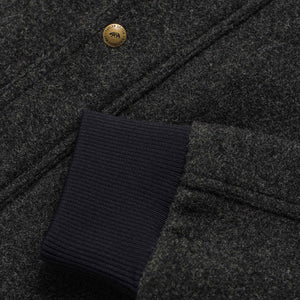 The Bomber Jacket in Charcoal Wool