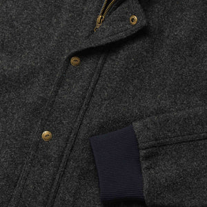 The Bomber Jacket in Charcoal Wool