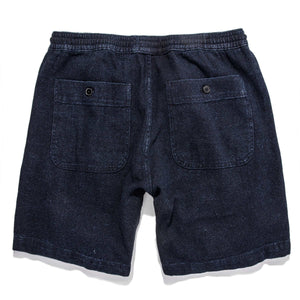 The Après Short in Indigo Crepe