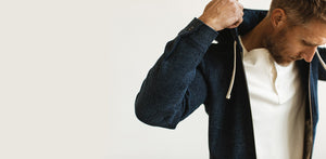 The Après Hoodie in Indigo Waffle