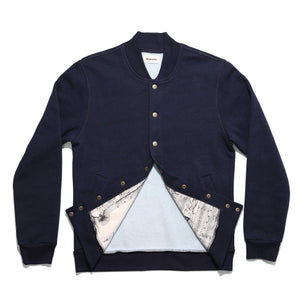 The Bomber in Indigo Fleece