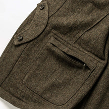 Load image into Gallery viewer, The Gibson Jacket in Olive Herringbone Wool

